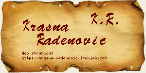 Krasna Radenović vizit kartica